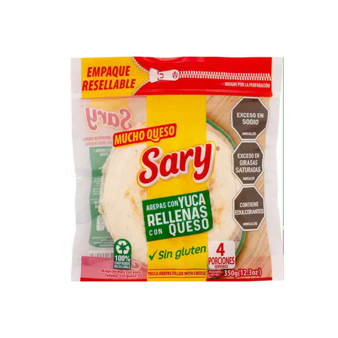 Arepa de Yuca Sary rellena de queso (pack x 4)