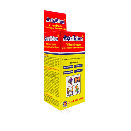 Suplemento de complejo B Artribion Vitaminado Display, 20 sobres (80 cápsulas)