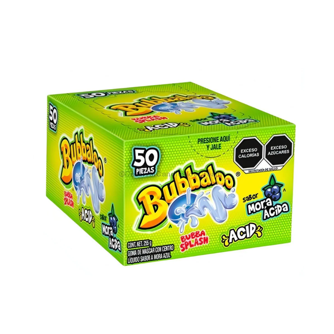 Bubbaloo Adams Mora Acida - goma de mascar (47 pz)