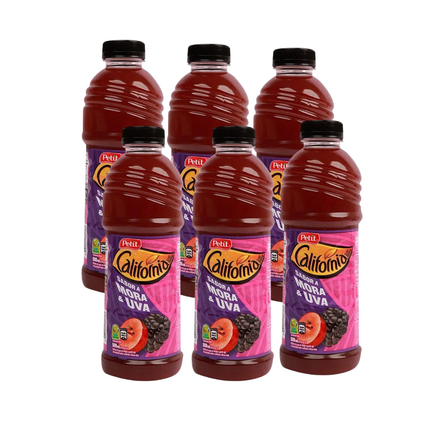 Jugos California Mora y Uva (6 pack) 500 ml