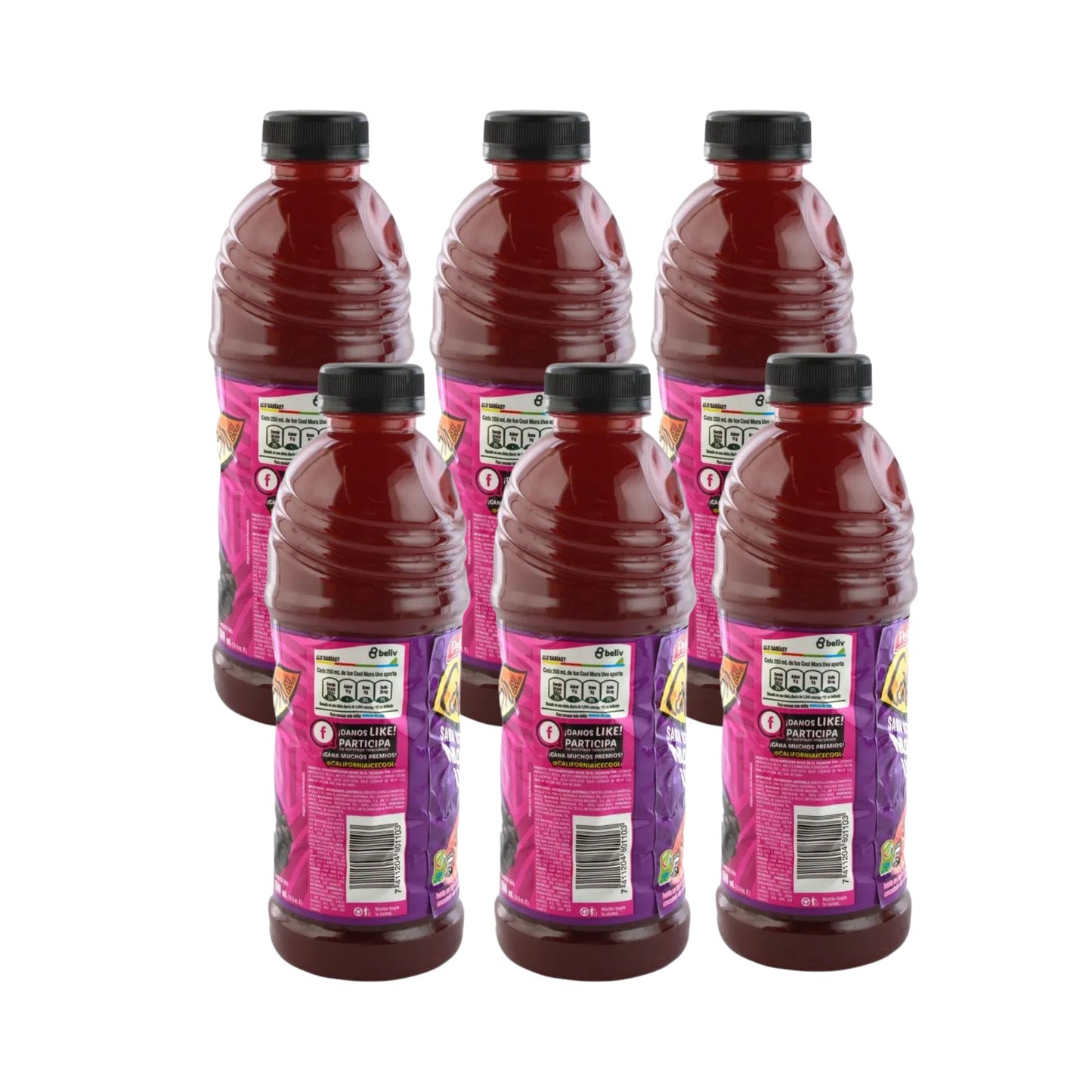 Jugos California Mora y Uva (6 pack) 500 ml