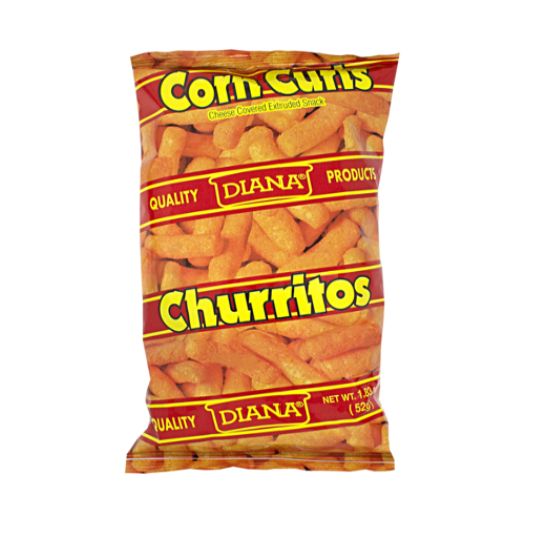 Diana Churritos 1.83 oz - (pack 6) - cubierto de queso – Snack de Maíz Crujiente – Producto de El Salvador