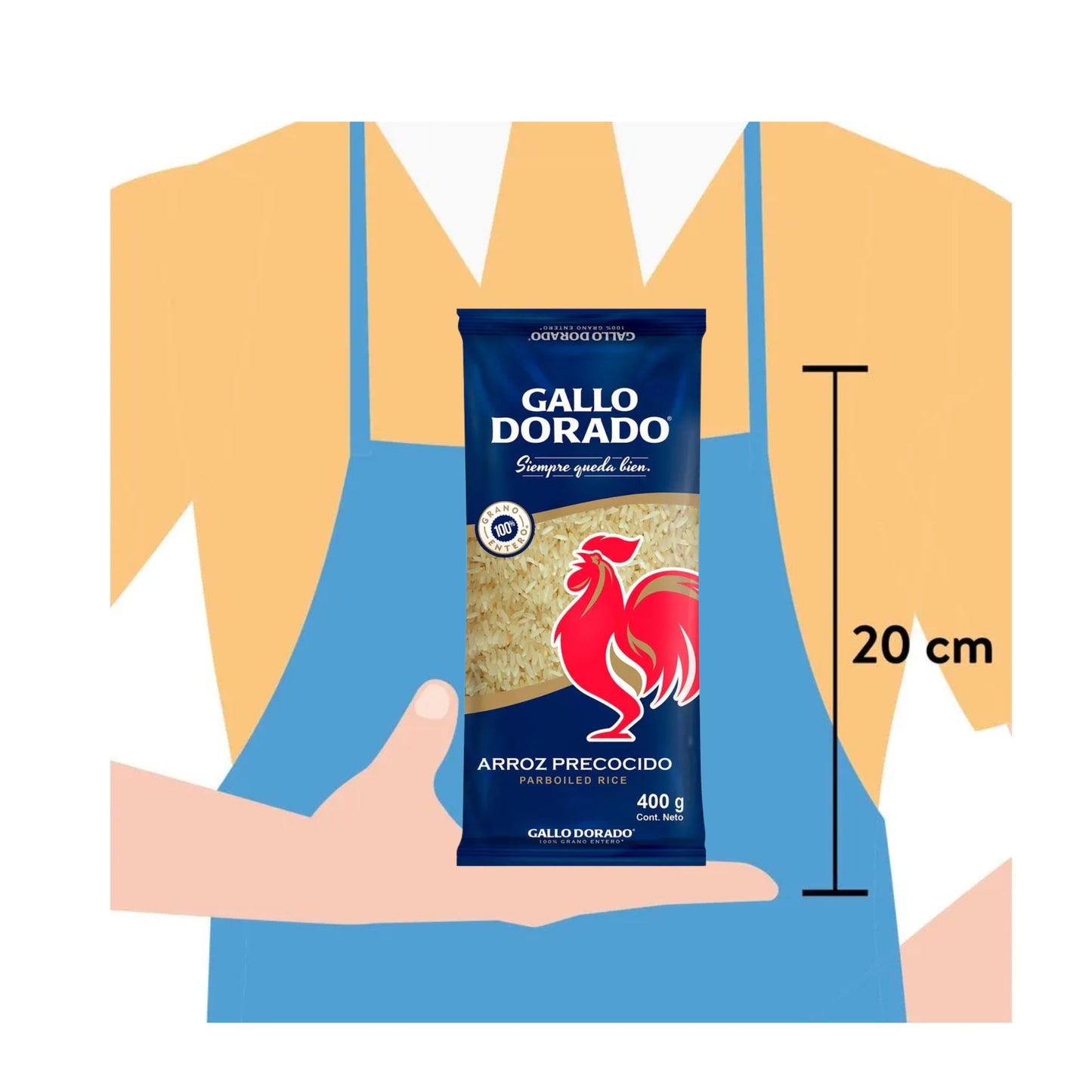 Arroz Gallo Dorado - Arroz Precocido 400 Gr (2 pack)
