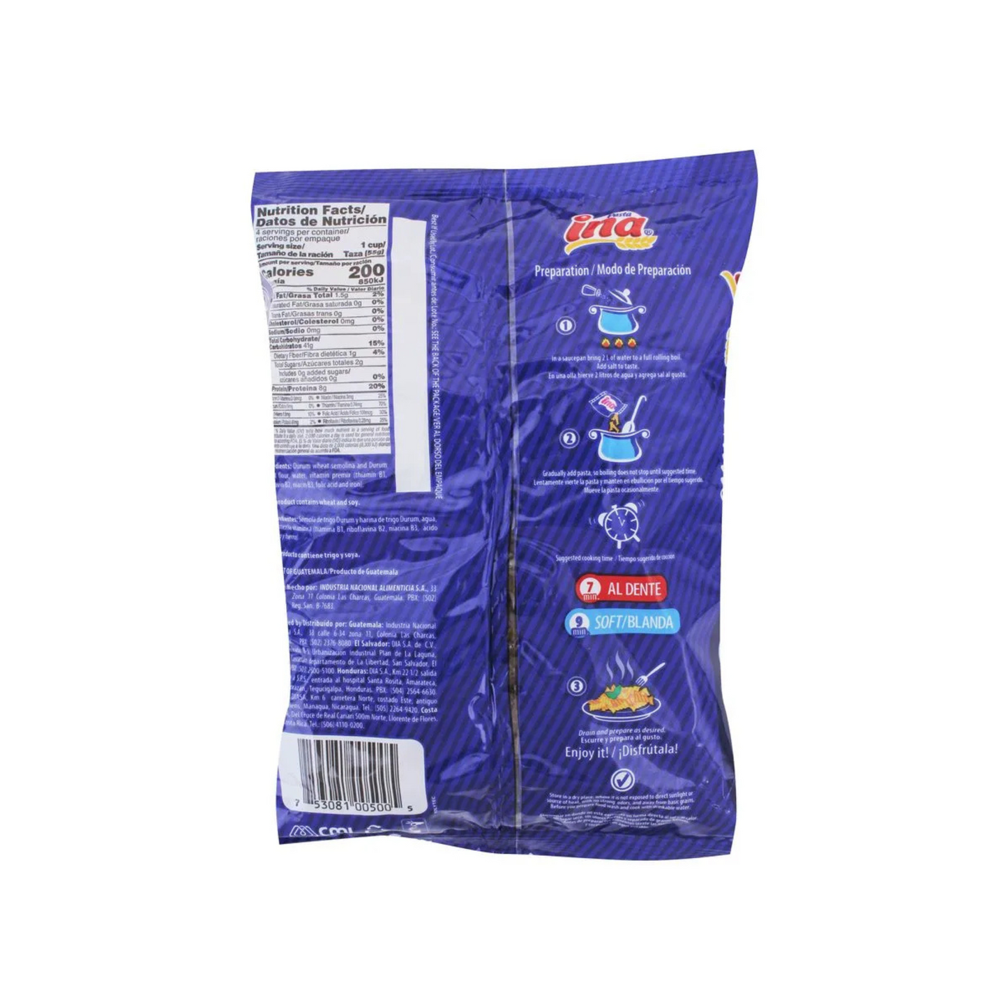 INA Pasta Tornillo 10 unidades x 200 Gr