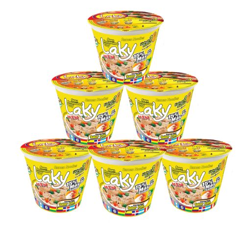 Sopas Instantáneas LAKY, Sabor a Pollo, 75g (Pack 6) – Producto de Guatemala