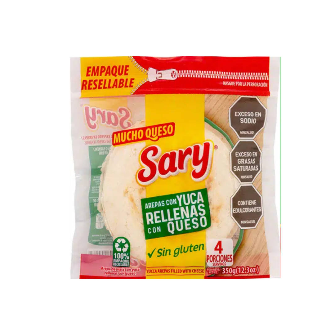 Arepa de Yuca Sary rellena de queso (pack x 4 und)