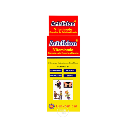 Suplemento de complejo B Artribion Vitaminado Display, 20 sobres (80 cápsulas)