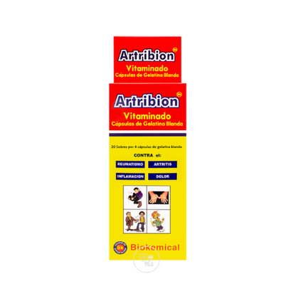 Suplemento de complejo B Artribion Vitaminado Display, 20 sobres (80 cápsulas)