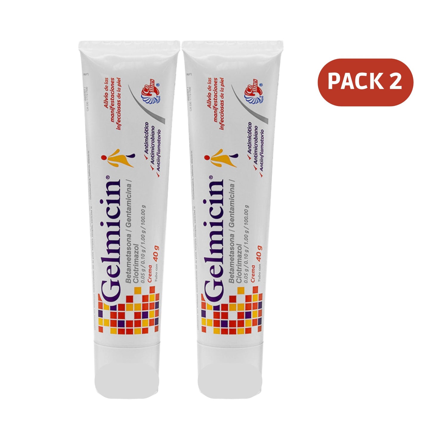 2 Pack - GELMICIN ANTIFUNGAL CREMA x 40gr - FREE SHIPPING!!!