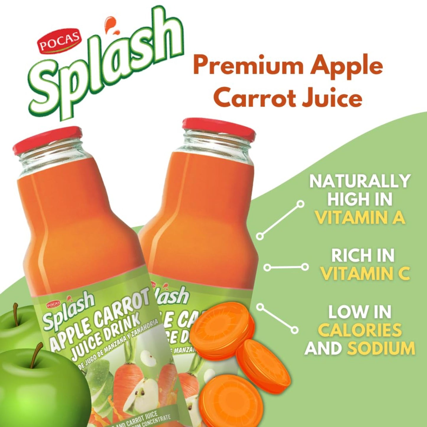 Jugos SPLASH Apple Carrot 25.4 fl oz (pack 4)