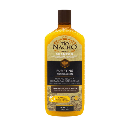 Tio Nacho Champú, purificador con jalea real, infundido con células madre botánicas para una purificación intensa del cabello y el cuero cabelludo + equilibrio desintoxicante, 14 onzas líquidas
