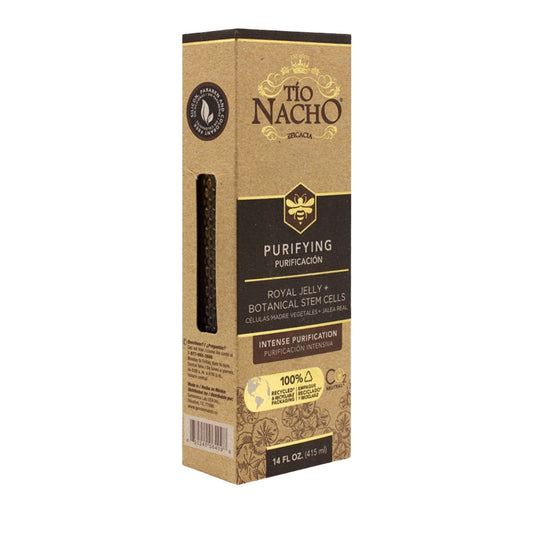 Tio Nacho Champú, purificador con jalea real, infundido con células madre botánicas para una purificación intensa del cabello y el cuero cabelludo + equilibrio desintoxicante, 14 onzas líquidas