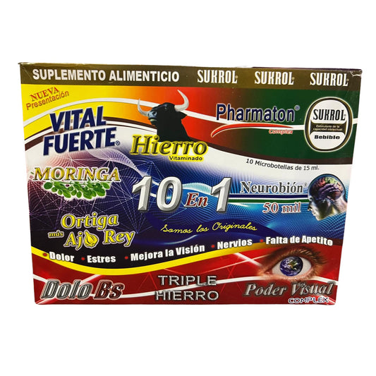 Vitamina 10 en 1 - (10 unid x  15ml - bebible)