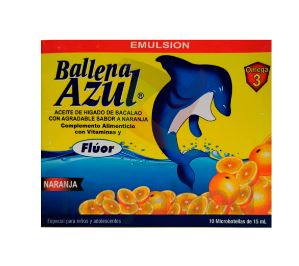 Ampolla Ballena Azul 10 unid x  15ml - Bebible