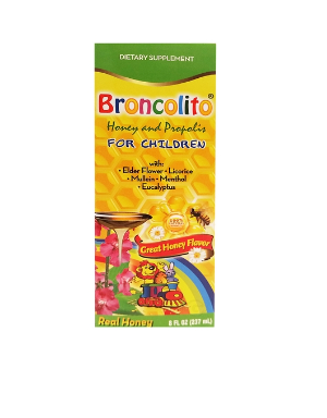 Broncolito Jarabe 8 oz Miel para la Tos y Resfriados - Alivio Expectorante.