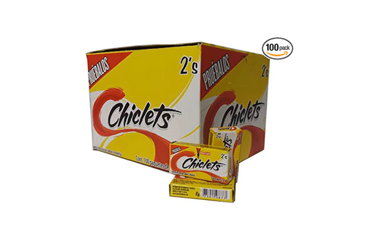 Chiclets Adams Menta - 6 cajas x 100 unidades