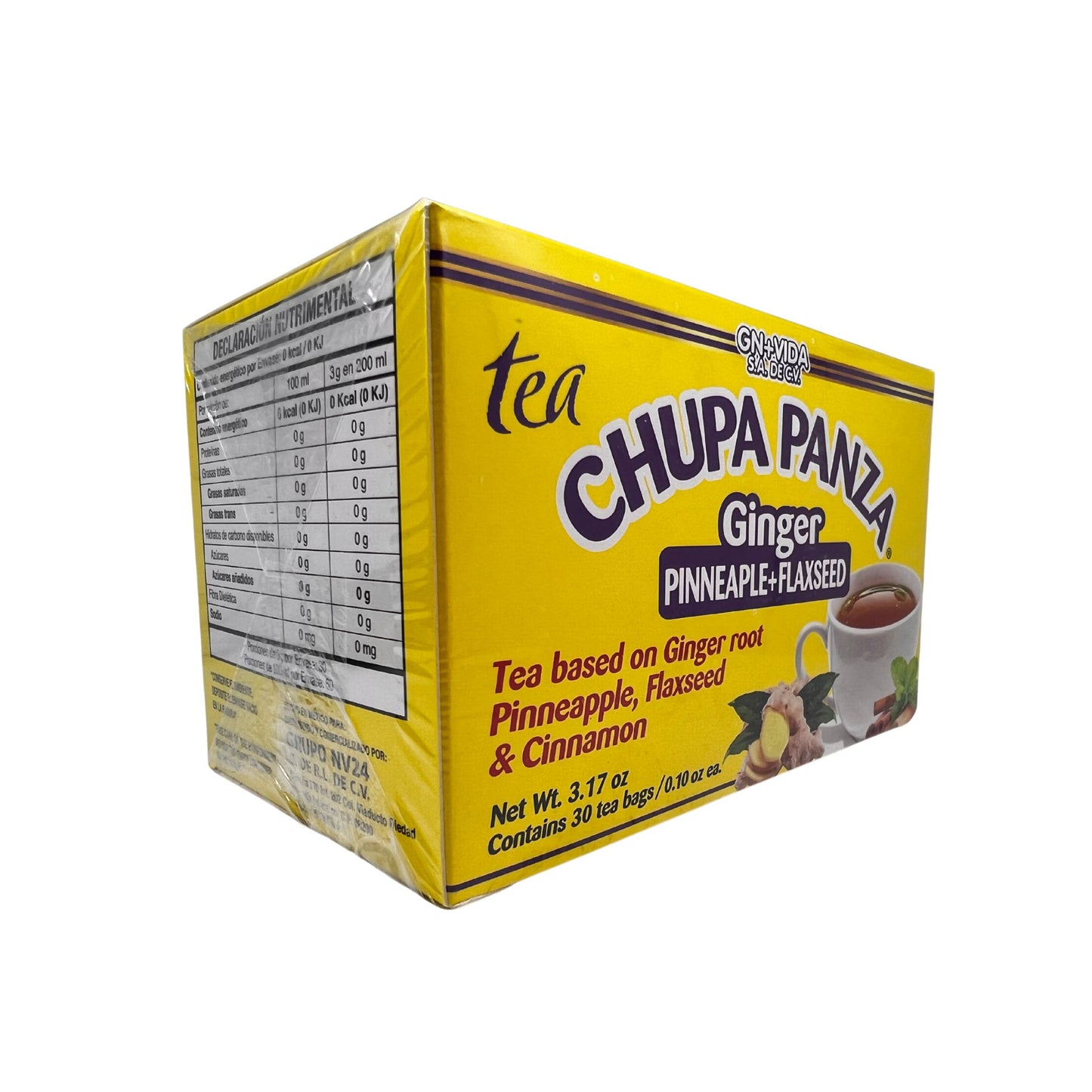CHUPA Panza Té Detox a Base de Hierbas con Jengibre, Piña, Linaza y Canela – 30 Bolsas – PACK 2