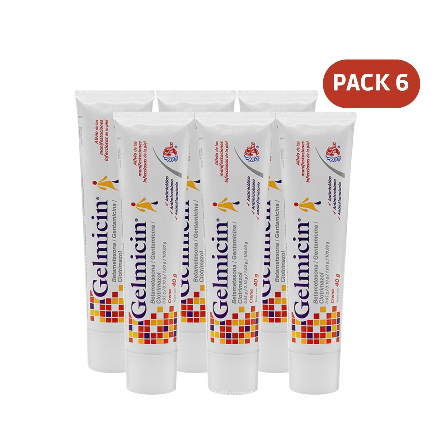 6 Pack - GELMICIN ANTIFUNGAL CREMA x 40gr - FREE SHIPPING!!!