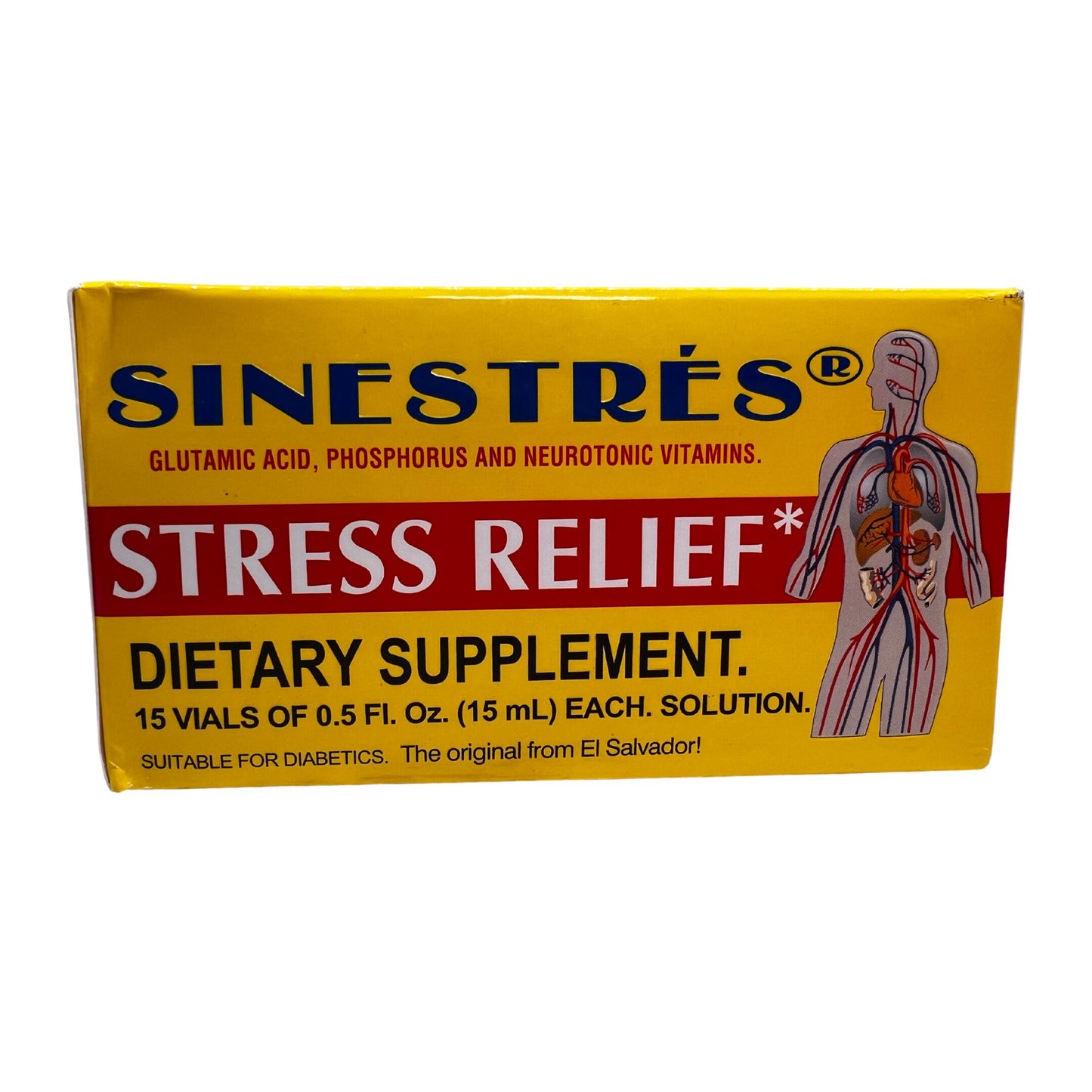 Sinestres Stress Relief Drinkable 15 Vials of 15ml - Multivitaminico Bebible para el estres