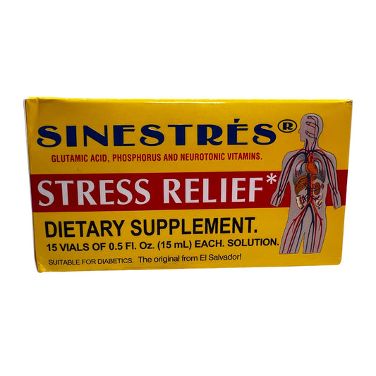 Sinestres Stress Relief Drinkable 15 Vials of 15ml - Multivitaminico Bebible para el estres